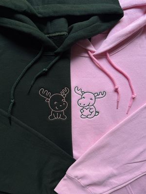Moose Love Matching Embroidery Set - custom sleeve option