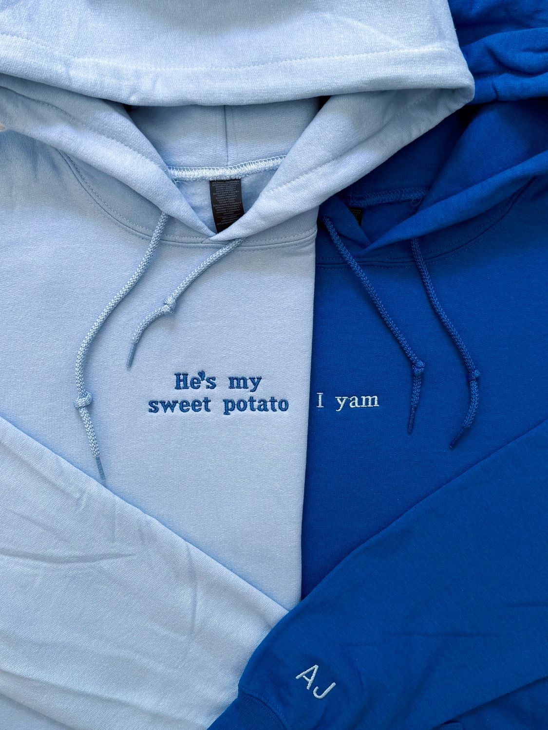 He's/ She's my Sweet Potato ~ I Yam Matching Embroidery Set - custom sleeve option