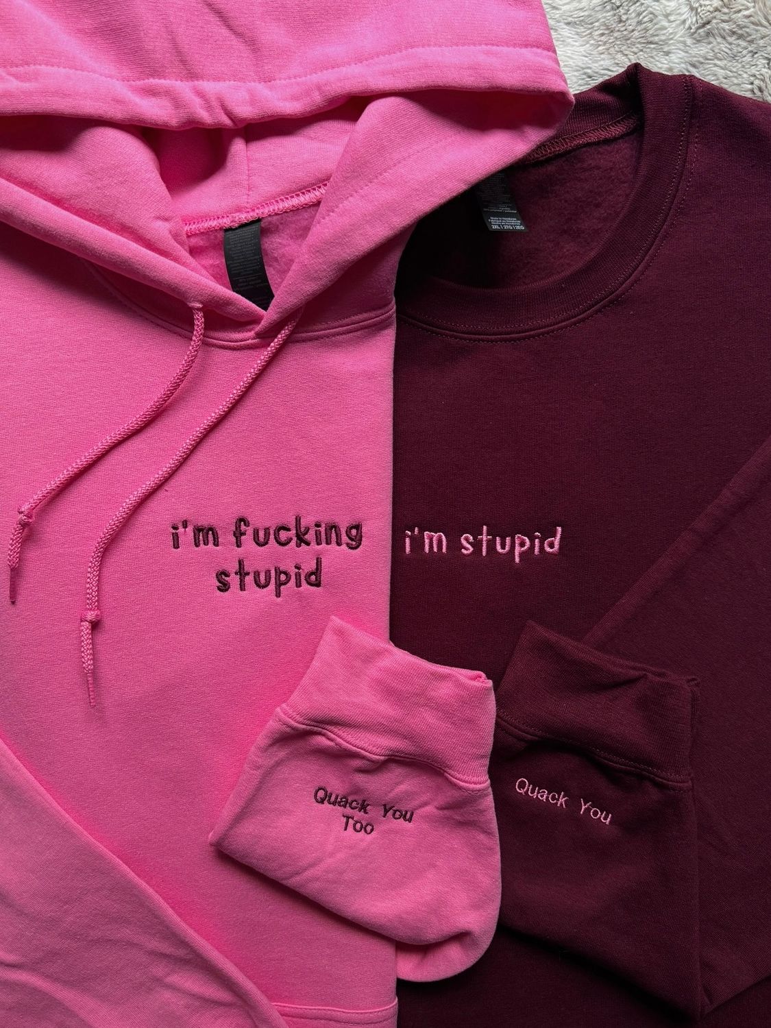 I'm Stupid Matching Embroidery Set