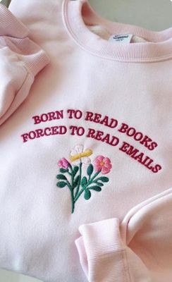 INDIVIDUAL Born to Read Books Embroidery