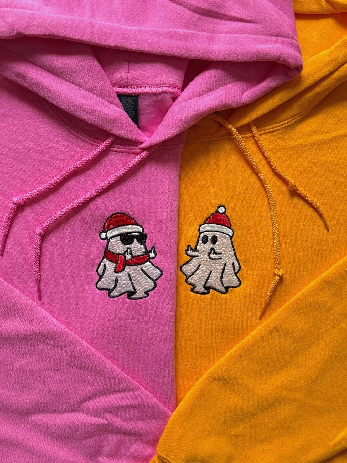 F U! Middle Finger Christmas Ghosts Matching Set - glow in the dark thread option