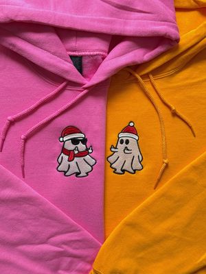 F U! Middle Finger Christmas Ghosts Matching Set - glow in the dark thread option