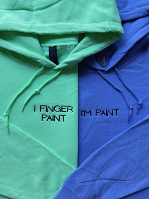 I Finger Paint Matching Embroidery Set