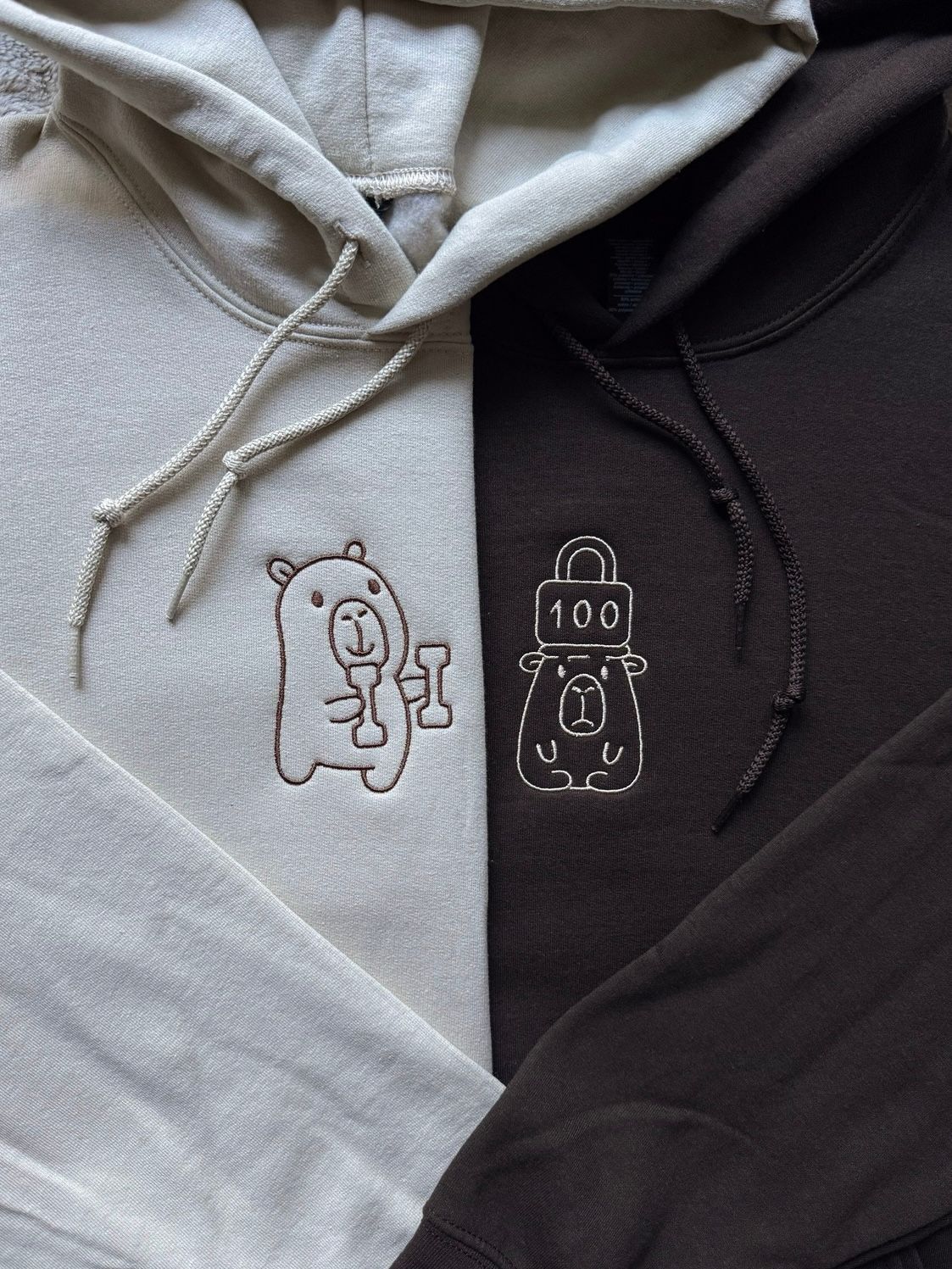 Capybara Gym Day Matching Embroidery Set