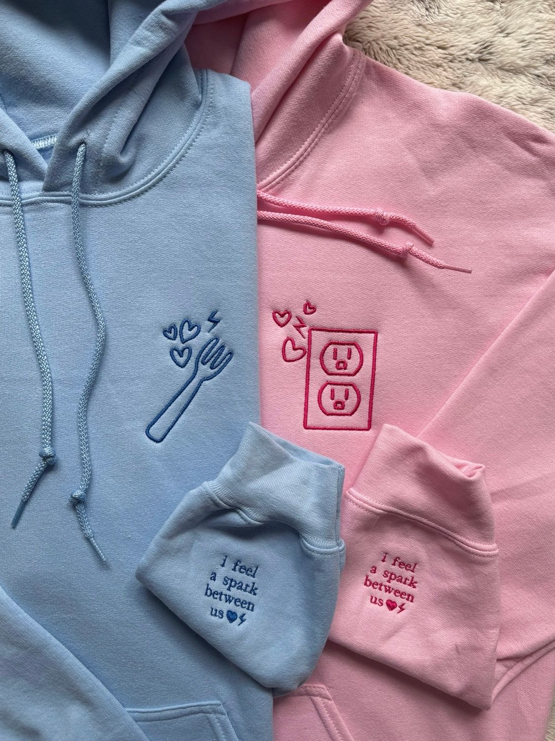 "I Feel A Spark Between Us" Matching Fork &amp; Outlet Couples Set