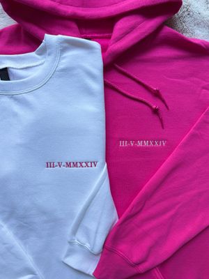 INDIVIDUAL Roman Numeral Anniversary Date Embroidery