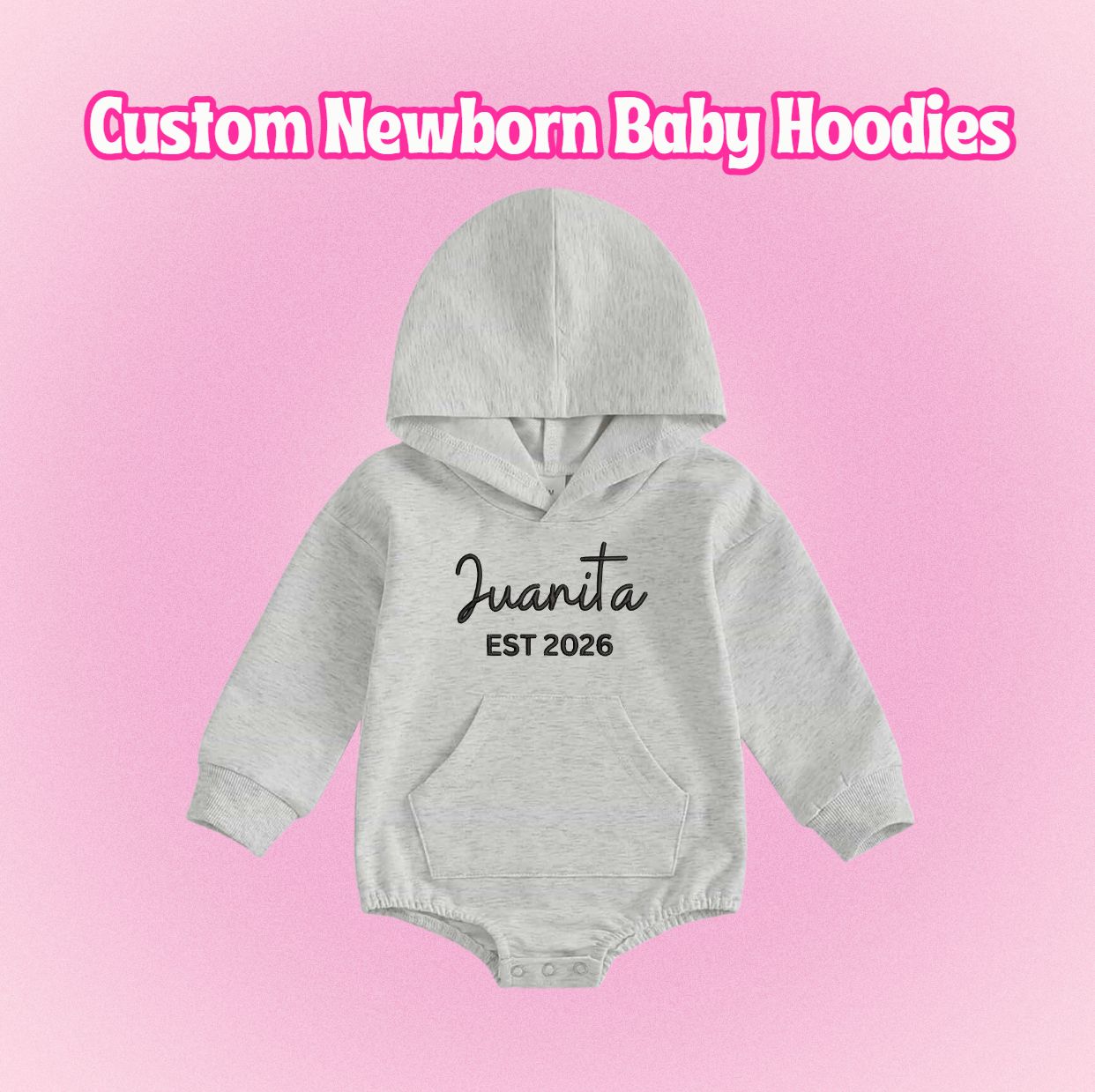 Custom Newborn Baby Hoodies - Name + Year Established