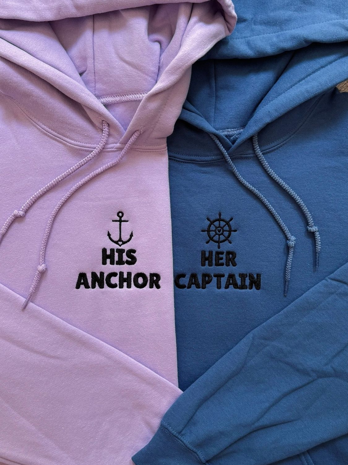 Her Captain ~ His Anchor Matching Set - custom sleeve option