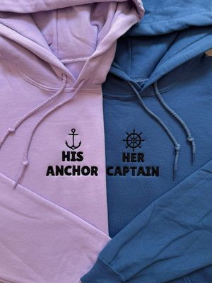 Her Captain ~ His Anchor Matching Set - custom sleeve option