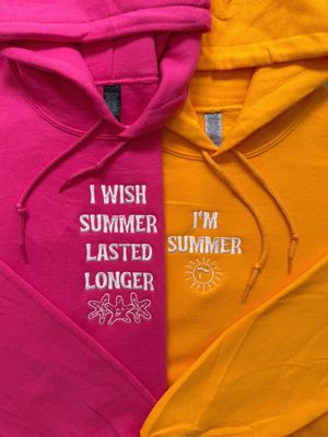 I Wish Summer Lasted Longer Matching Embroidery Set - custom sleeve option