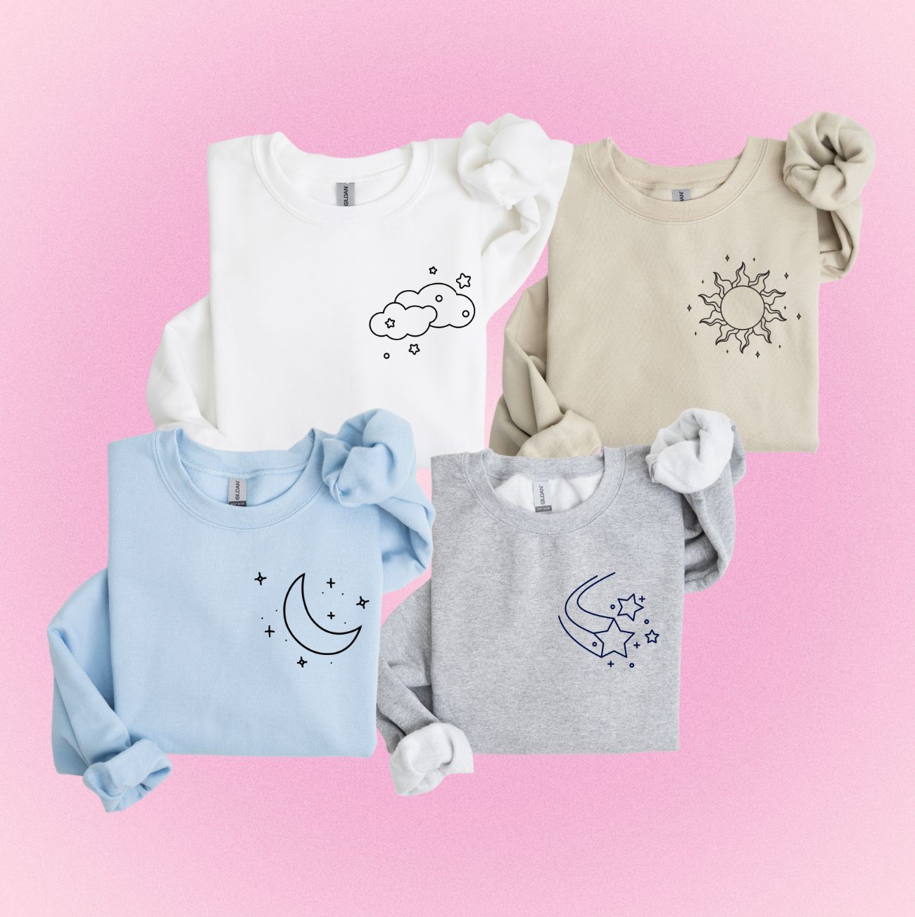 Sun ~ Moon ~ Stars ~ Clouds QUARTET Matching Set of 4