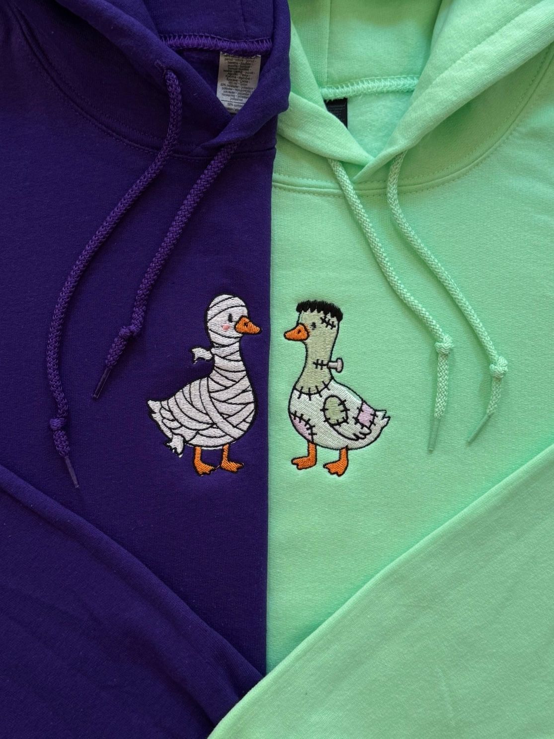 Halloween Geese Matching Embroidery Set - Mummy + Frankenstein Goose