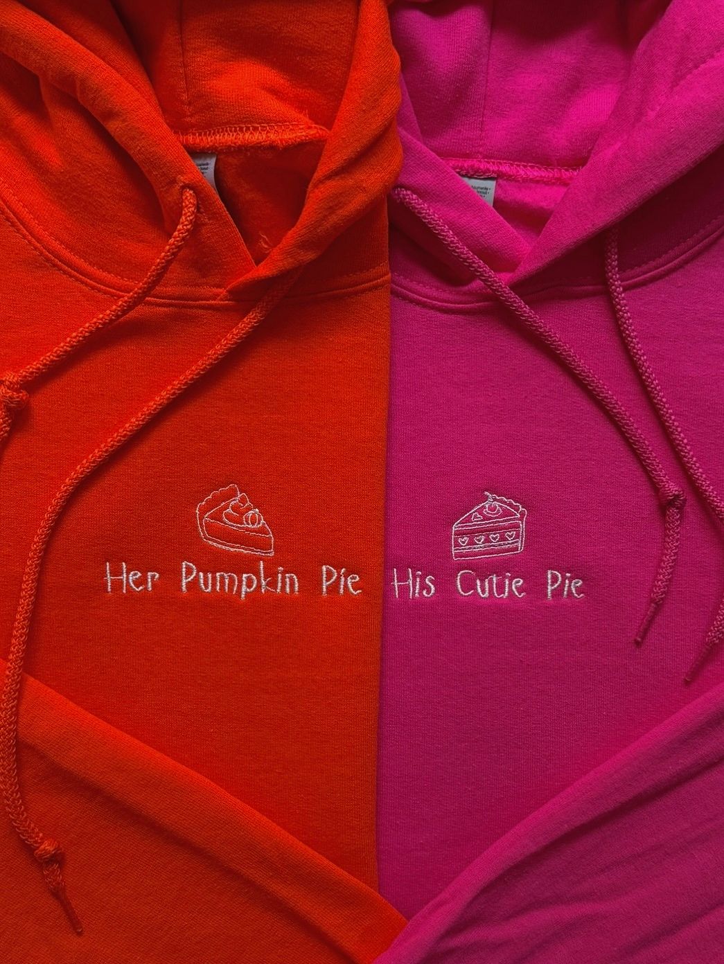 Her Pumpkin Pie ~ His Cutie Pie Matching Couples Embroidery Set for Thanksgiving