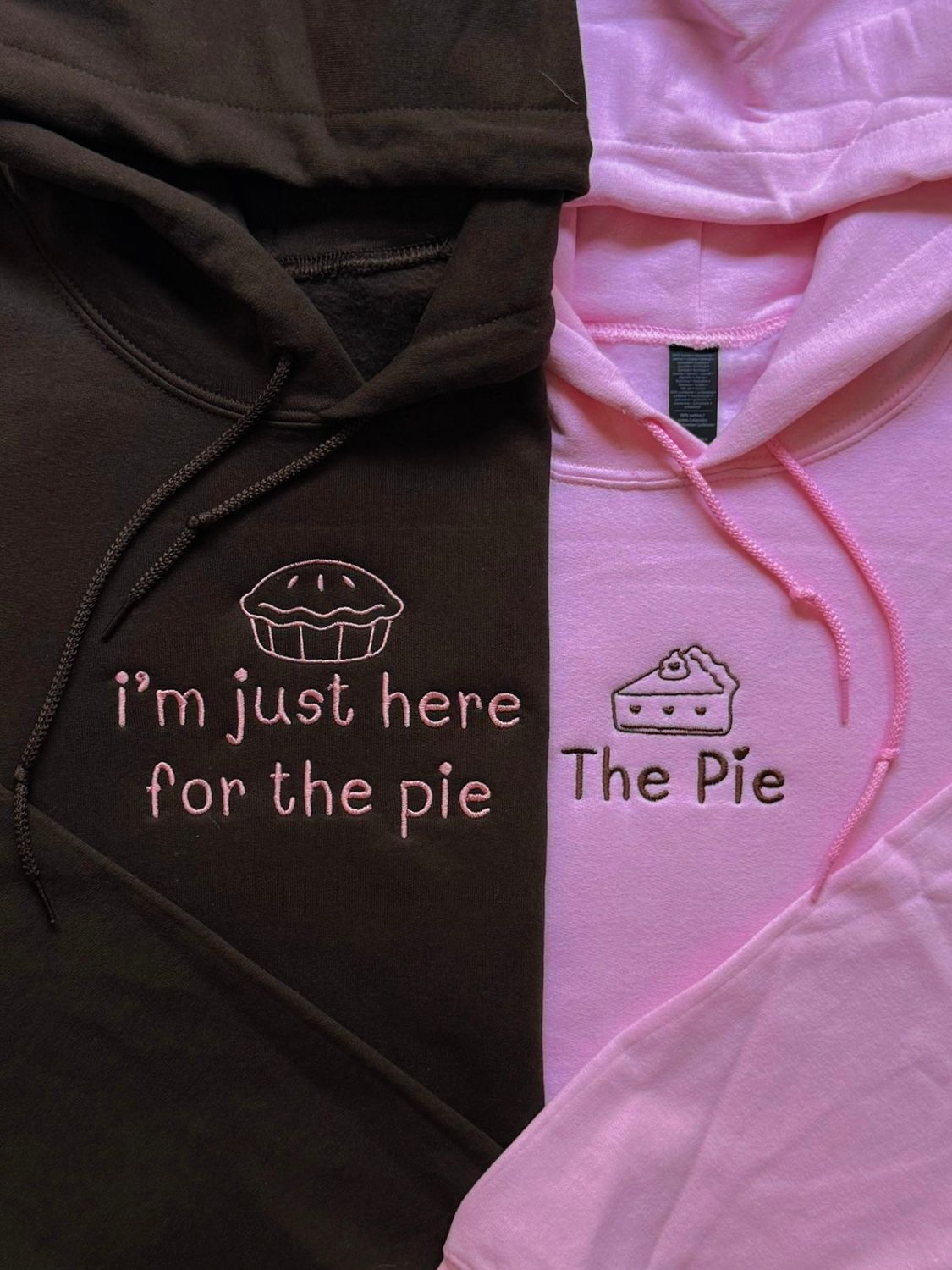 I'm Just Here for the Pie ~ The Pie Matching Couples Embroidery Set for Thanksgiving