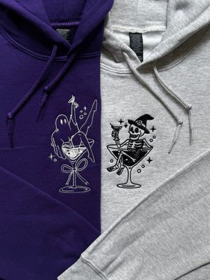 Martini Time Ghost + Skeleton Matching Set for Halloween