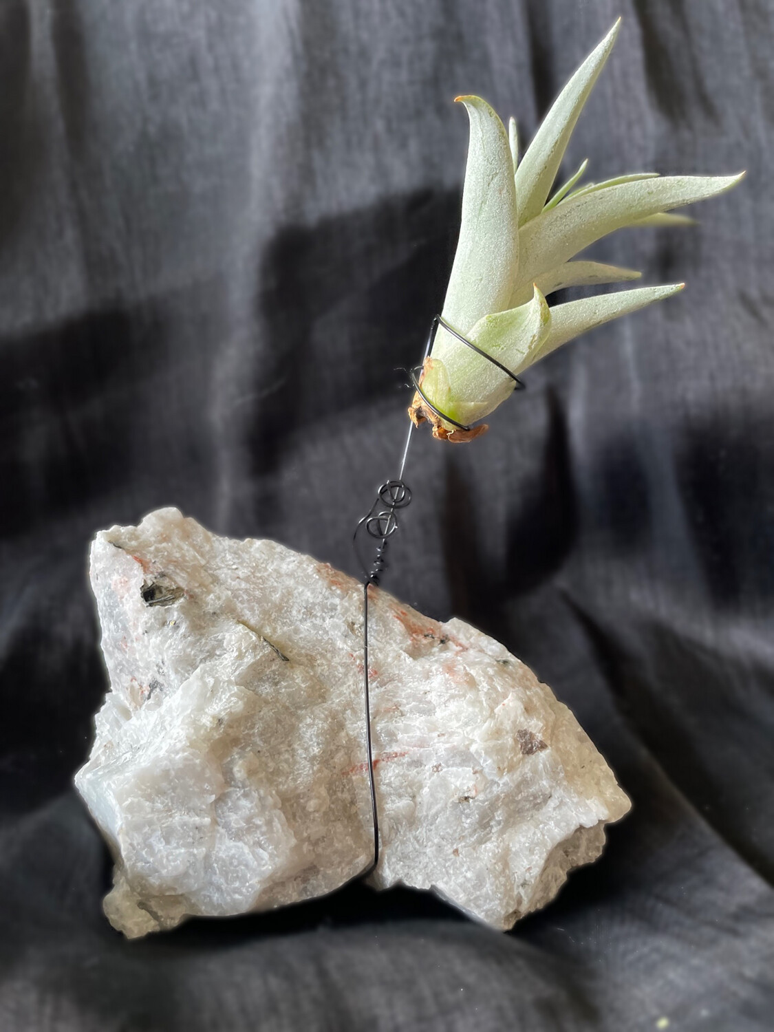 Crystal Air Plant Holder - Raw Nepheline With Mica 