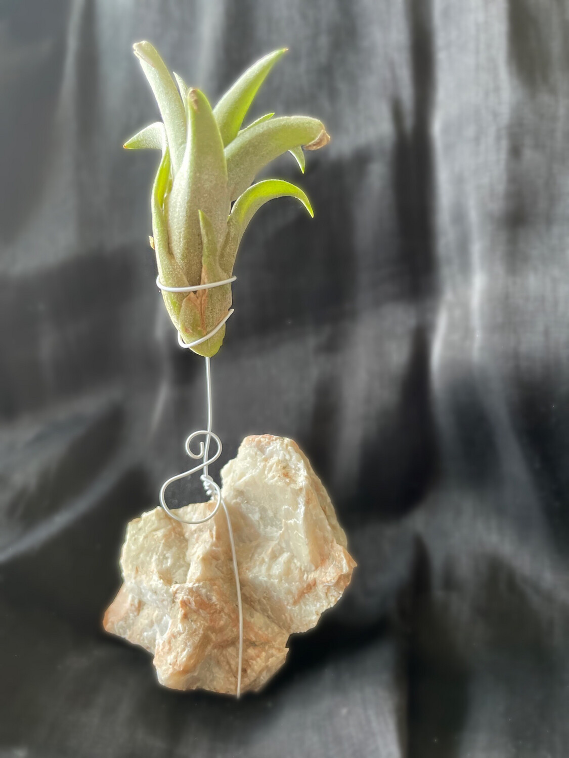 Crystal Air Plant Holder - Raw Quartz With Feldspar