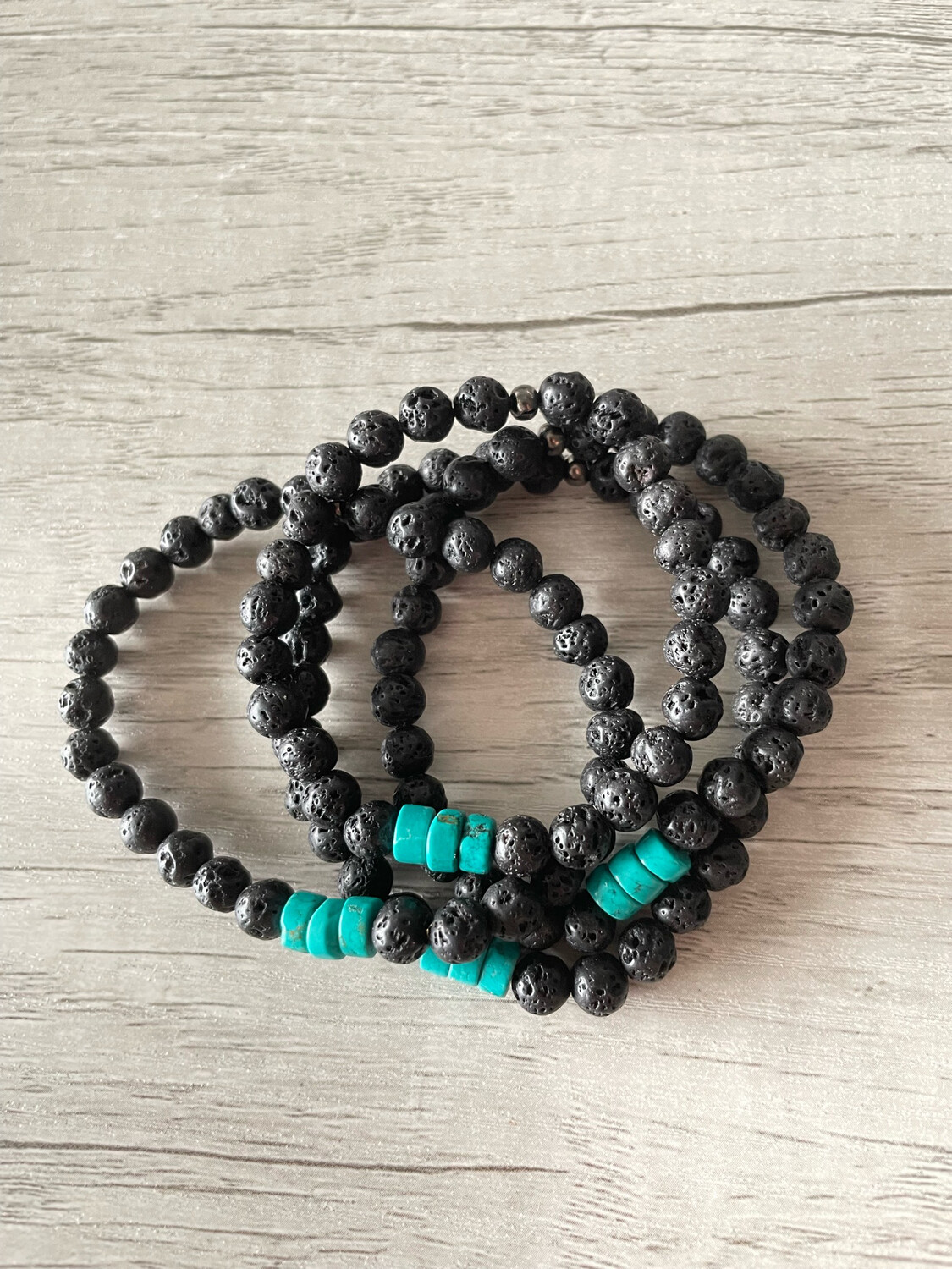 Lava Stone and Turquoise Bracelet