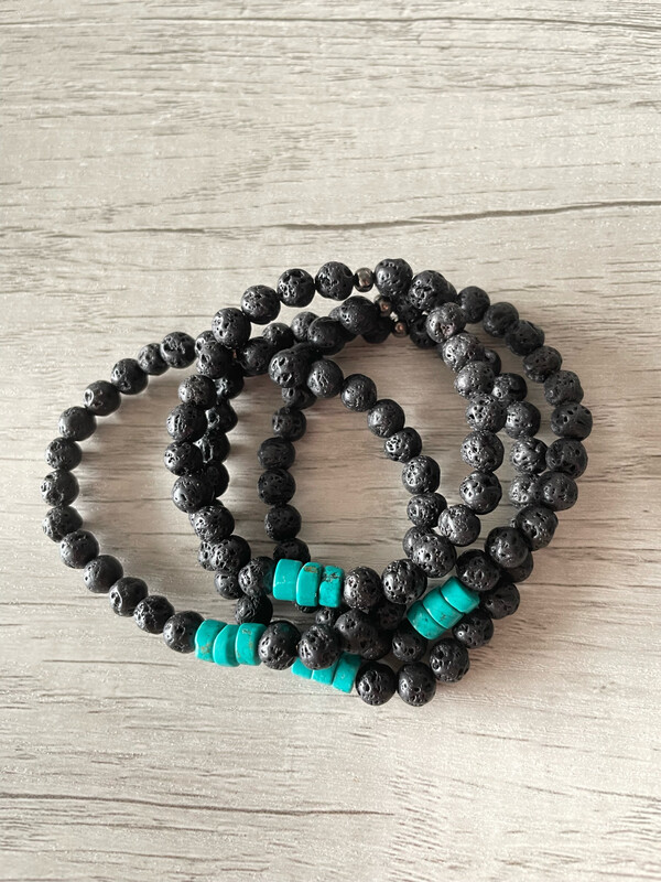 Lava Stone and Turquoise Bracelet