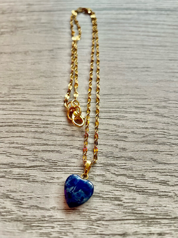 Lapis Lazuli Heart Pendant Necklace