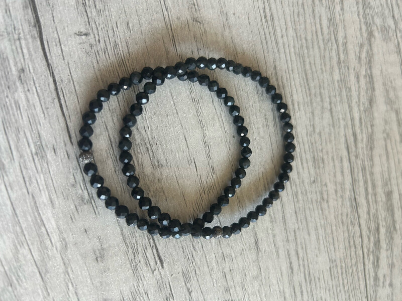 Faceted Black Tourmaline Bracelet