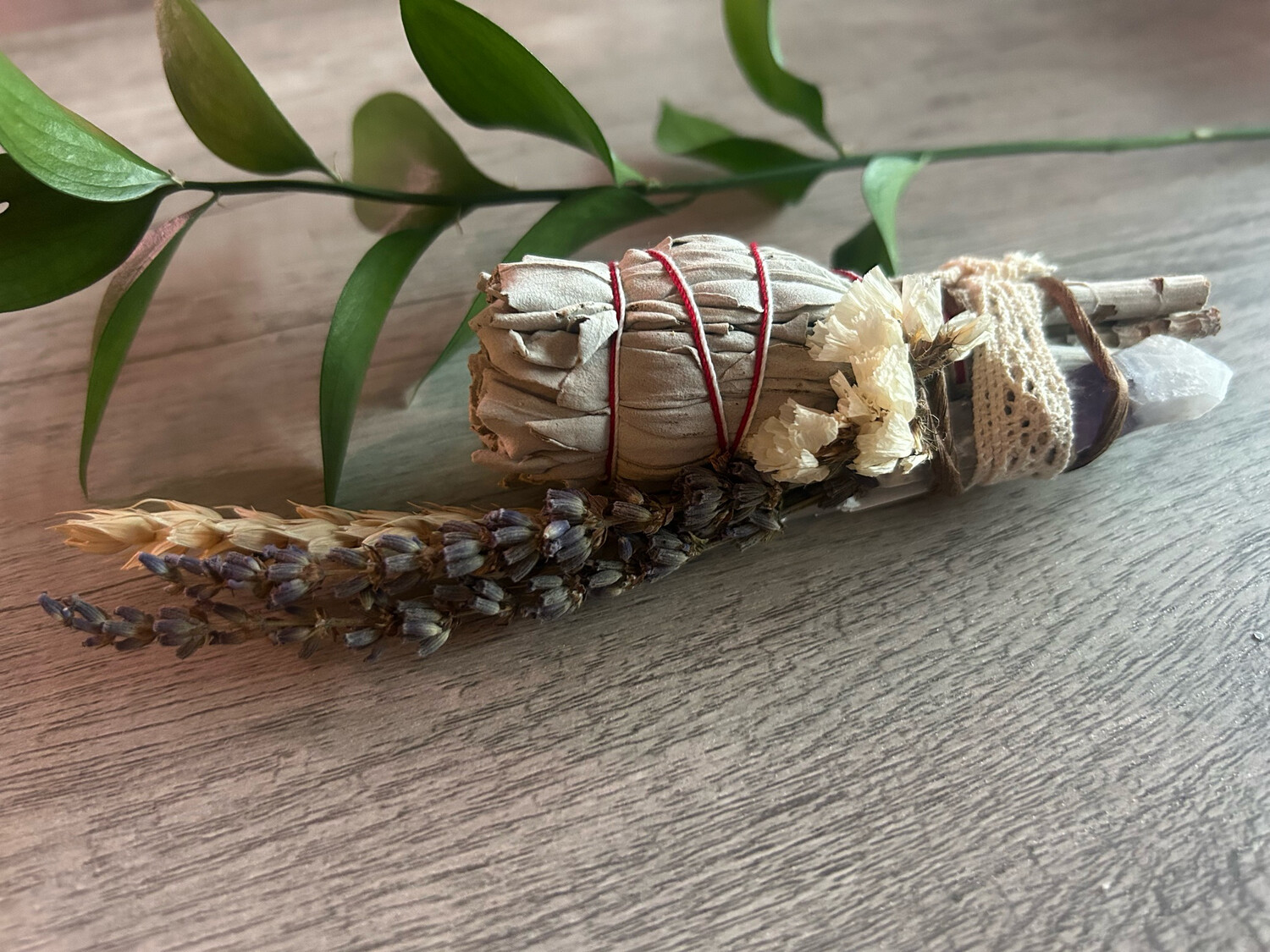 Smudge Kit (White sage, Selenite, and Chevron Amethyst)