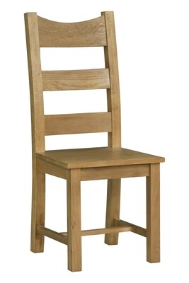 Vermont Oak Dining Chair - Solid Oak | Padded Faux Leather Seat