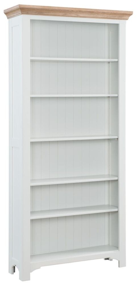 Eden Oak Tall Bookcase - Light Grey | Oak
