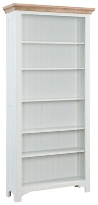 Eden Oak Tall Bookcase - Light Grey | Oak