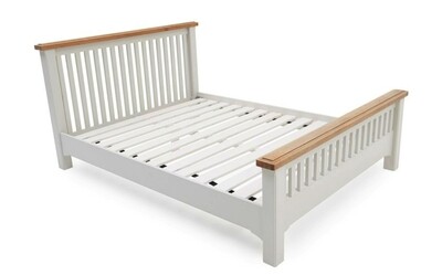 Eden Oak Low Footboard Bed Frame - 4ft 6'' | 5ft - Light Grey | Oak