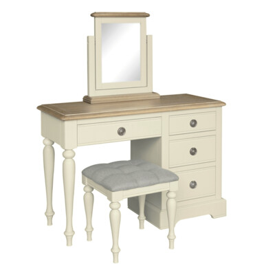 Meghan Dressing Table, Mirror & Stool - Oak | Cream Meghan Dressing Table, Mirror & Stool - Oak | Cream