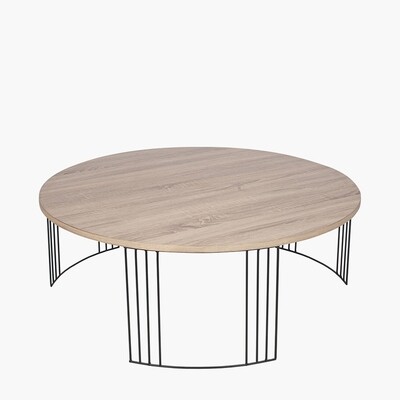 Atri Dark Wood & Metal Coffee Table