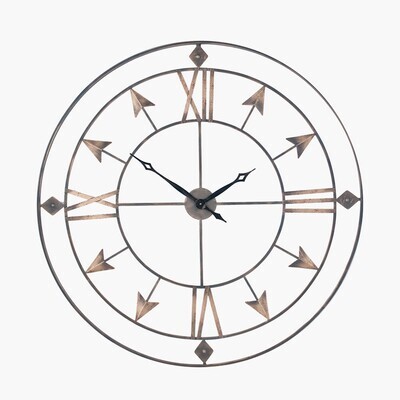 Antique Grey & Gold Round Clock Antique Grey & Gold Round Clock