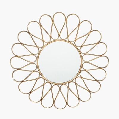 Antique Gold Petal Round Mirror Antique Gold Petal Round Mirror