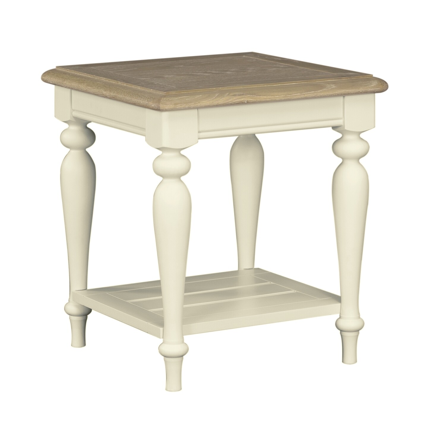 Meghan Lamp Table - Oak | Cream | Caffreys Furniture | Nationwide Delivery