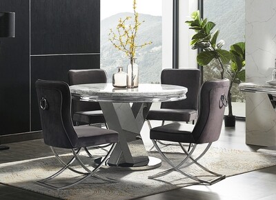 Sylvia 1.2m Marble Topped Round Dining Table