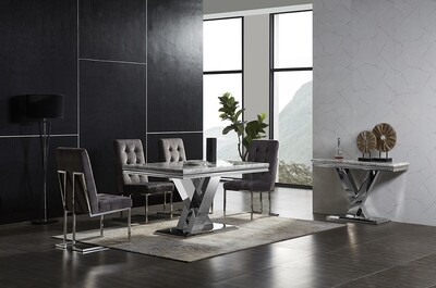 Sylvia 1.5m Marble Topped Rectangular Dining Table