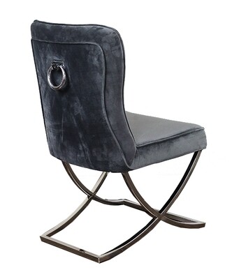 Sylvia Curved Back Dining Chair - Grey