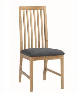 Dunmore Oak Dining Chair - Padded Faux Leather Seat