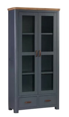 Treviso Oak Midnight Blue Display Cabinet