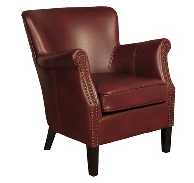 Harlow Leather Air Accent Chair - Burgundy | Dark Brown | Tan