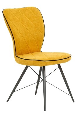 Emilio Fabric Dining Chair - Gold | Grey | Teal