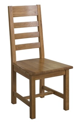Saoirse Oak Ladder Back Chair - Solid & Padded Seat Available