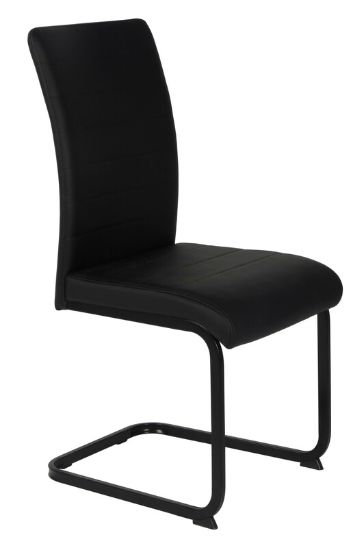 Liana Leather Dining Chair - 5 Colours Available - Black | Chrome Legs