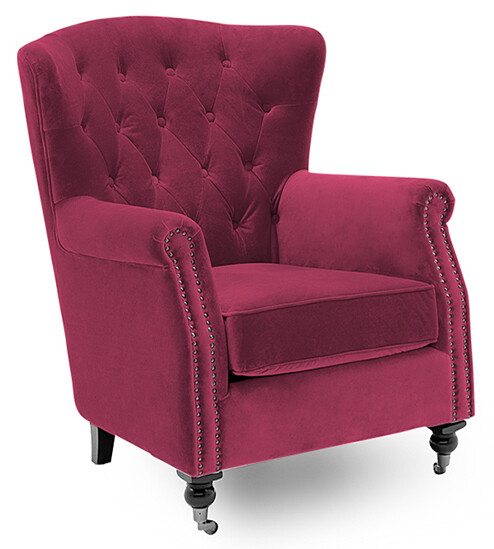 Darby Wingback Chair - Berry | Grey | Mink | Mustard