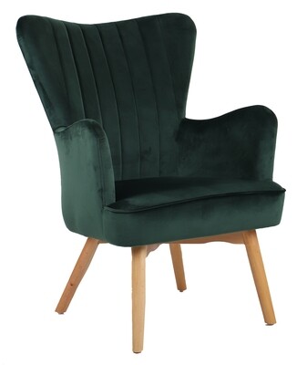 Megan Velvet Accent Chair - Green | Purple