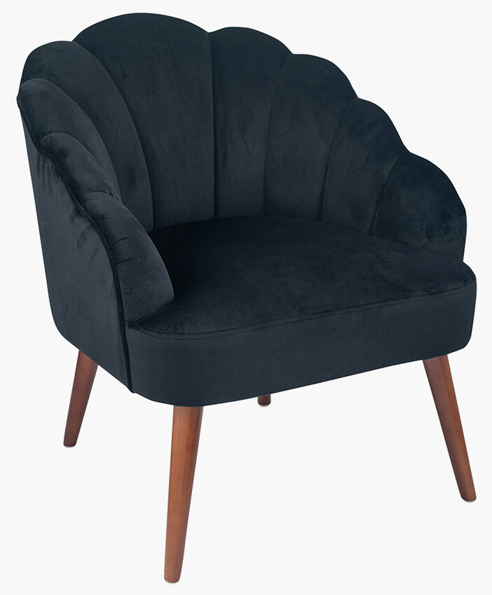 Borello Velvet Shell Chair - Black | Pink | Grey