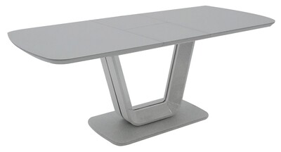 Lazzaro Extending Dining Table 1.6/2m - Light Grey Matt | White Gloss