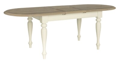 Meghan 1.8 Meter Oval Extension Dining Table - Oak | Cream Meghan 1.8 Meter Oval Extension Dining Table - Oak | Cream