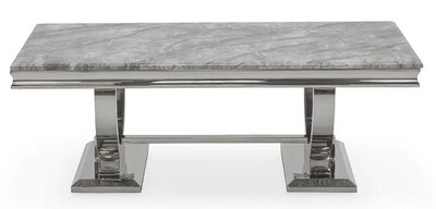 Arianna 1.8 | 2.0 Metre Dining Table - Grey Marble Top
